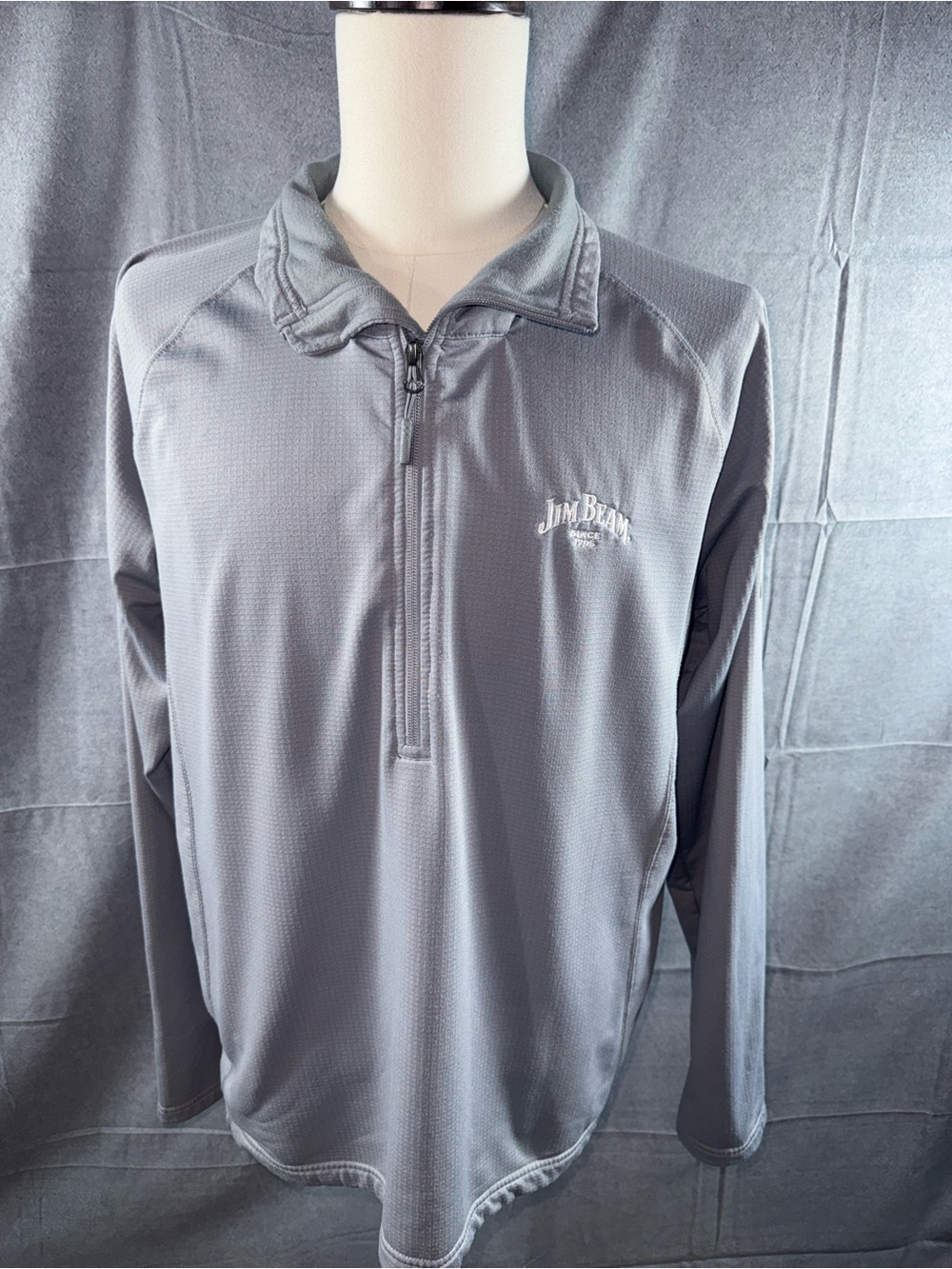 2940-North Face Men's Long Sleeve Light Gray Performance Tee